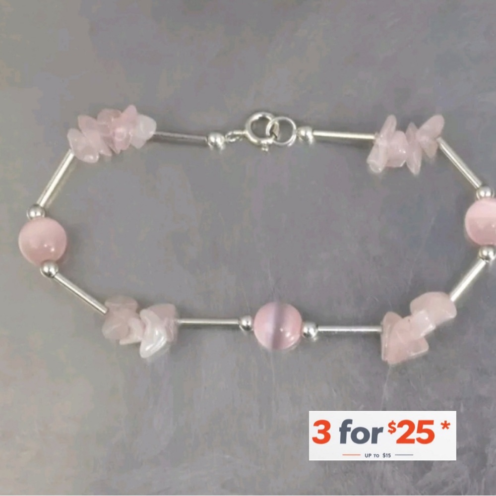 Sterling & Rose Quartz bracelet